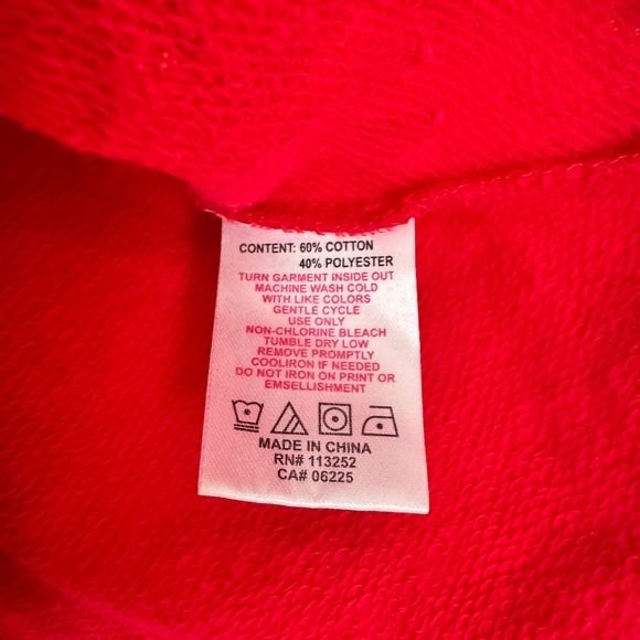 Apple Bottom Red Cropped Hoodie Embroidered Logo Gold Studded Zip Sweatshirt - Picture 5 of 13